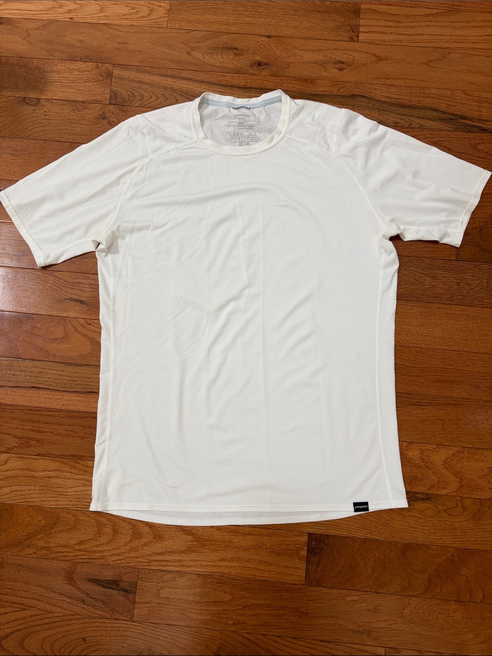 Mens White Patagonia Capilene 1 Silk weight Tee Large